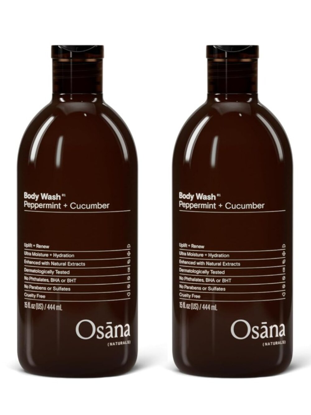 2pc Osana Body Wash Peppermint & Cucumber 15oz